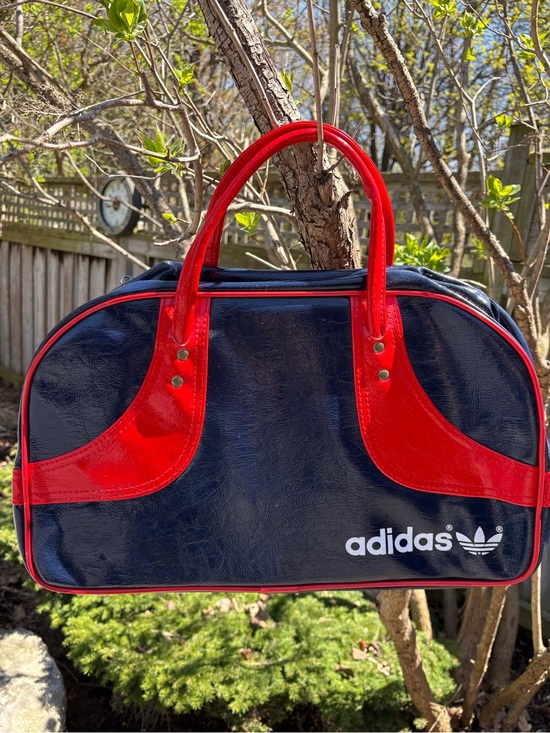 adidas Handbags - Rare Vintage adidas Navy and Red Patent Bowling Tote, 1970’s retro